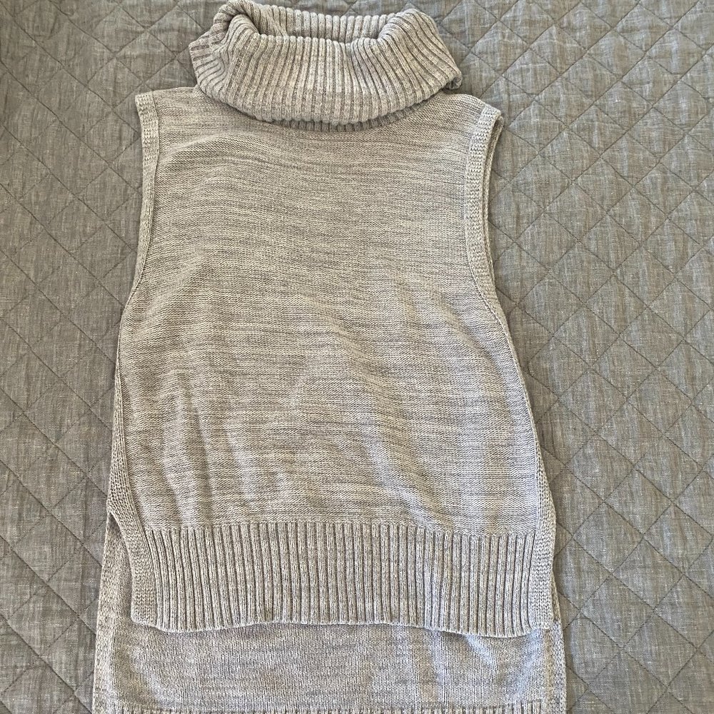 Grey Cowlneck Sweater Vest